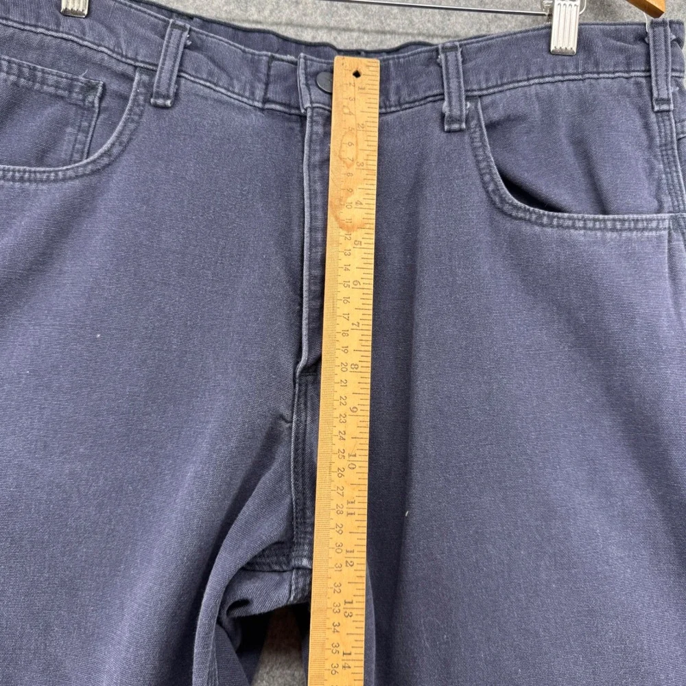 Carhartt FR Work Pants Mens 36x25 Navy Blue Flame Resistant Carpenter FRB159-DNY